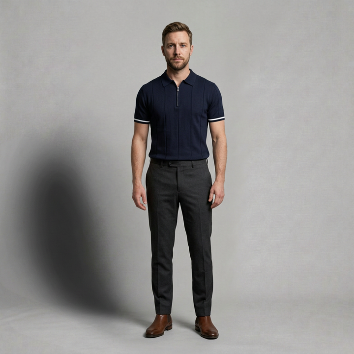 Noah – Refined knitted polo with modern tailored elegance