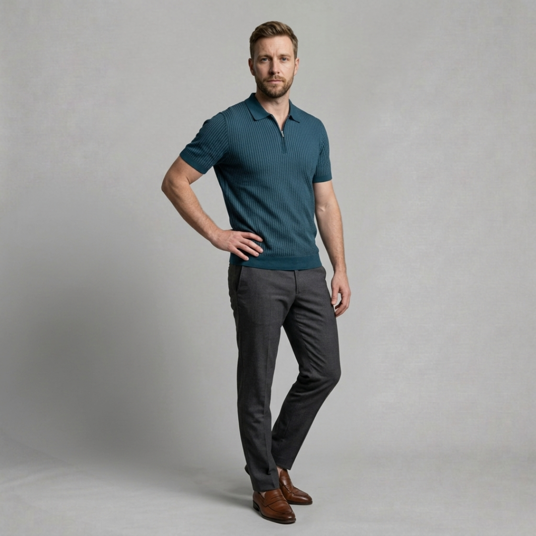 Noah – Refined knitted polo with modern tailored elegance