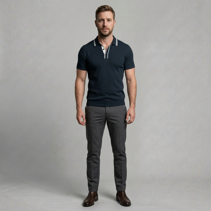 Sebastian – Refined knitted polo with a modern luxury finish