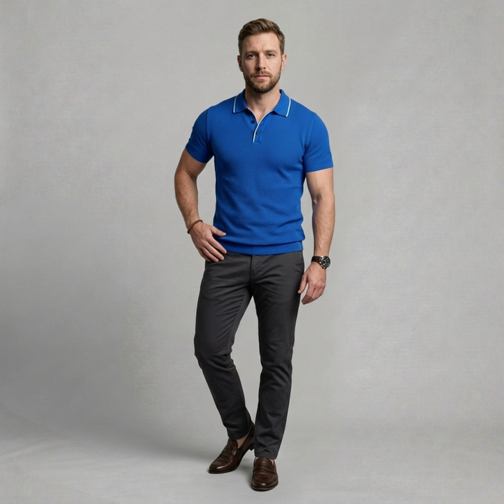 Sebastian – Refined knitted polo with a modern luxury finish