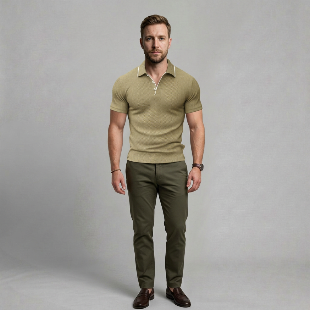 Sebastian – Refined knitted polo with a modern luxury finish
