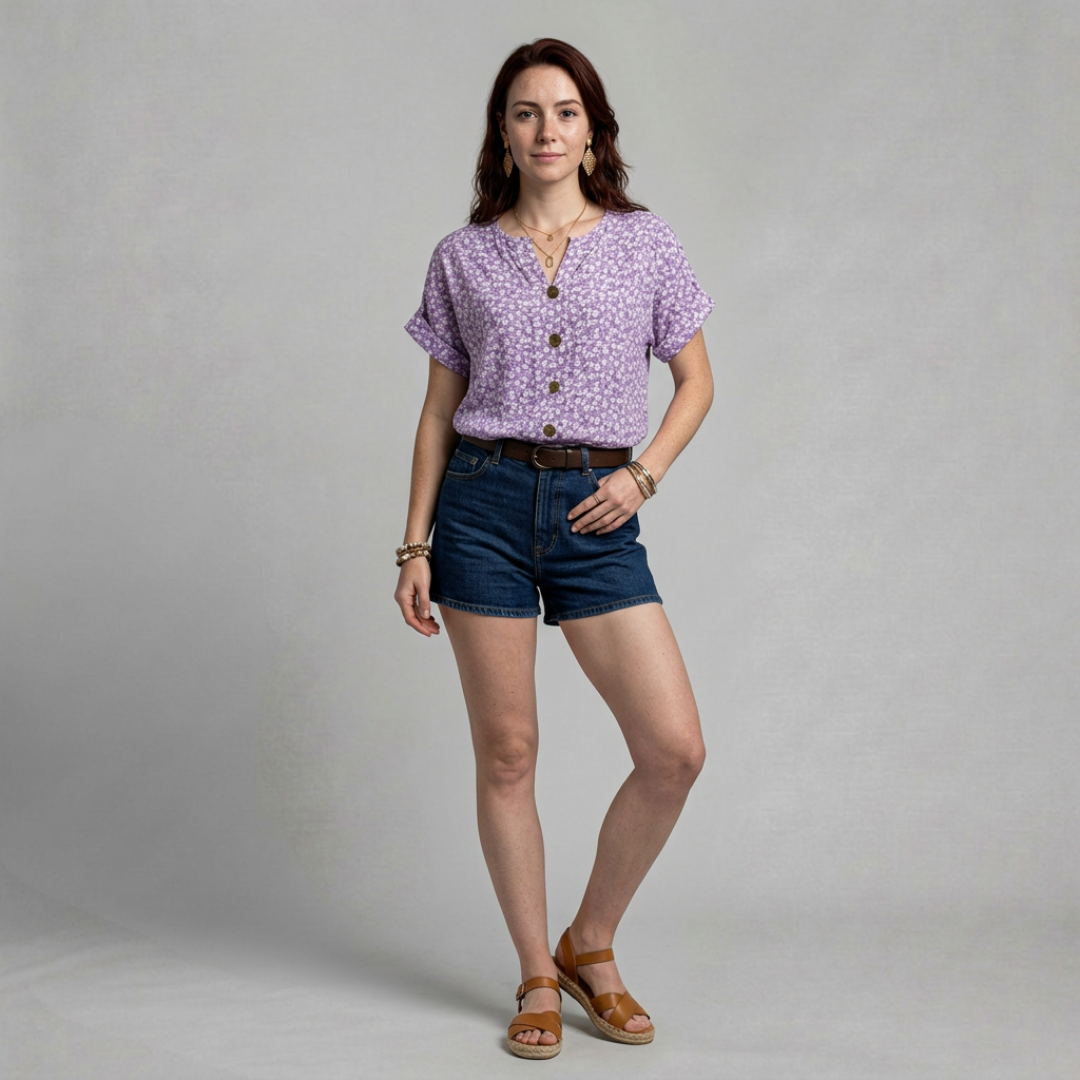 Lily – Casual floral blouse with relaxed feminine fit