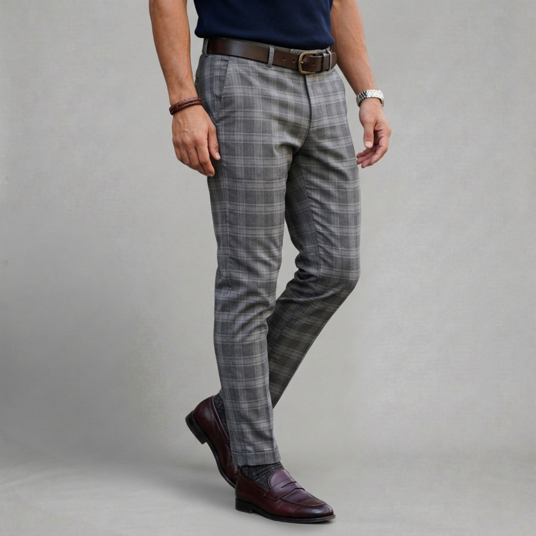 Finn – Tailored check trousers with effortless modern elegance