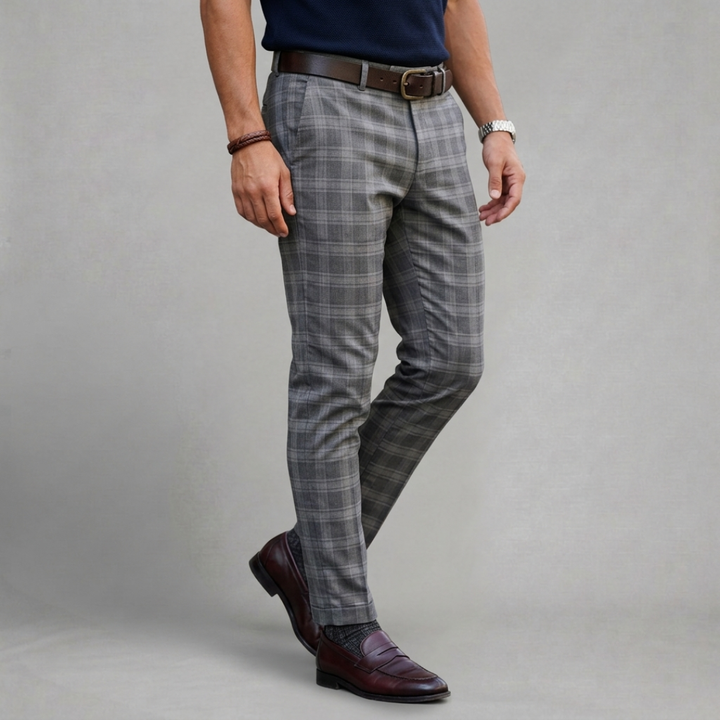 Finn – Tailored check trousers with effortless modern elegance