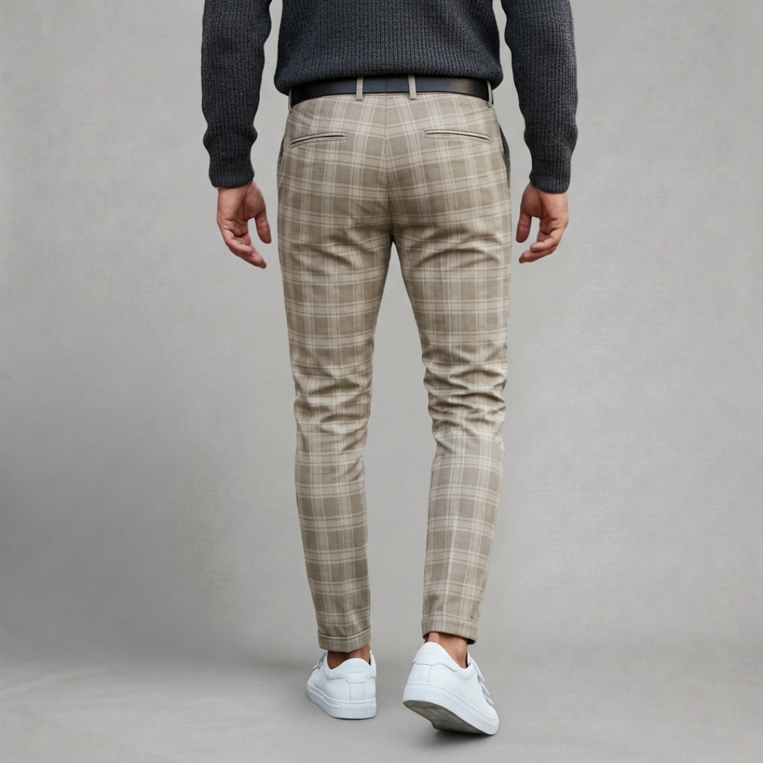 Finn – Tailored check trousers with effortless modern elegance