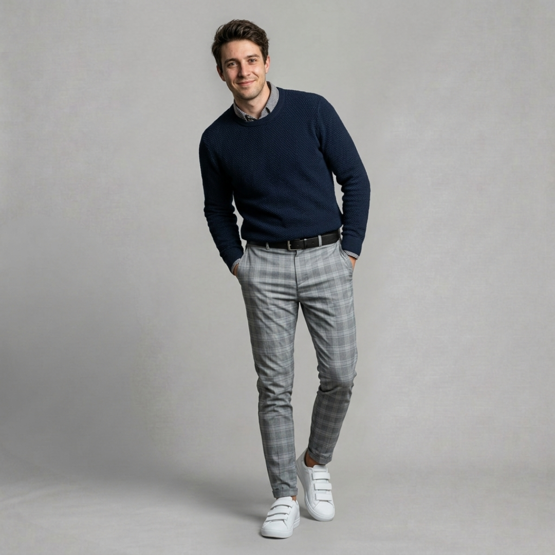 Finn – Tailored check trousers with effortless modern elegance