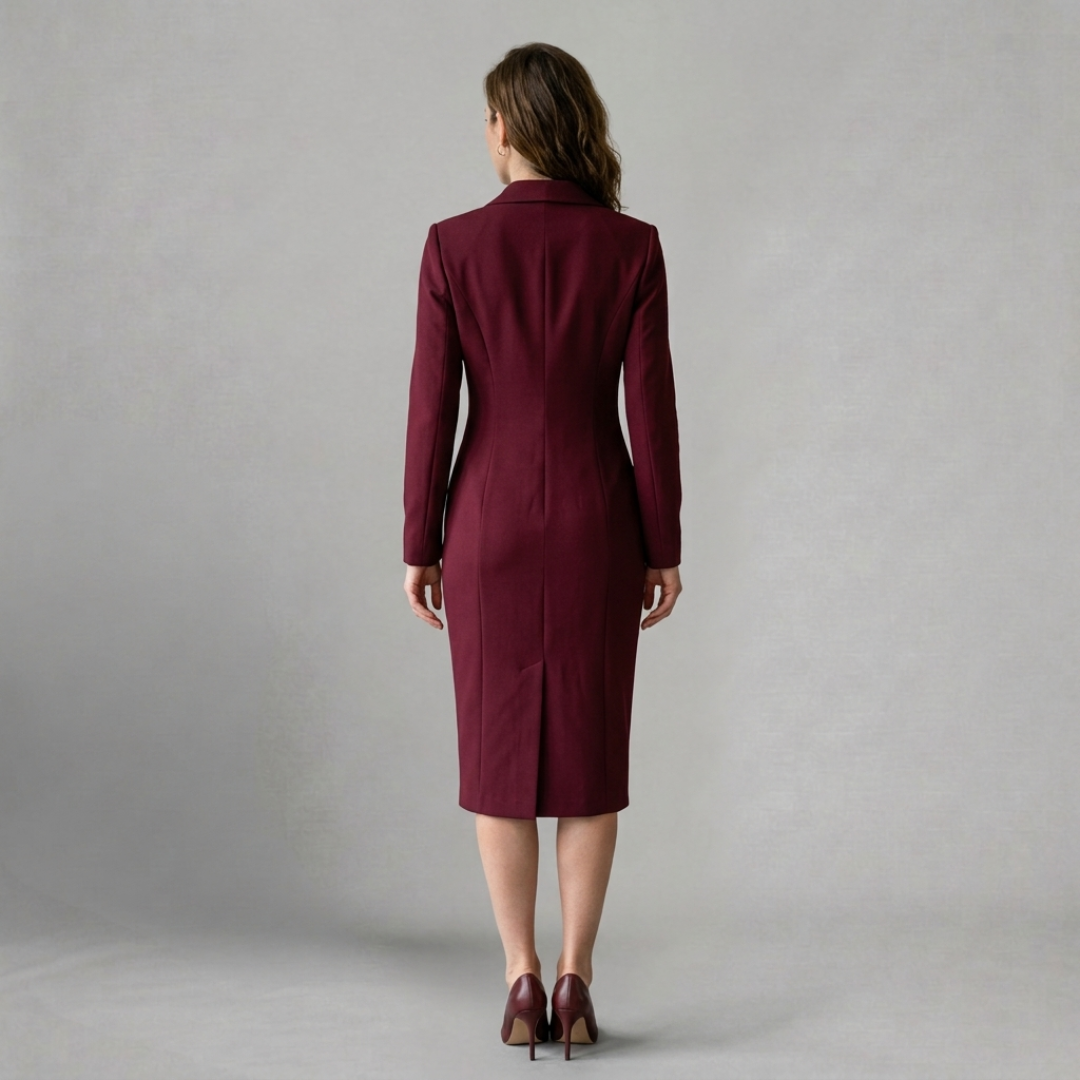 Victoria – Elegant tailored midi dress for refined occasions