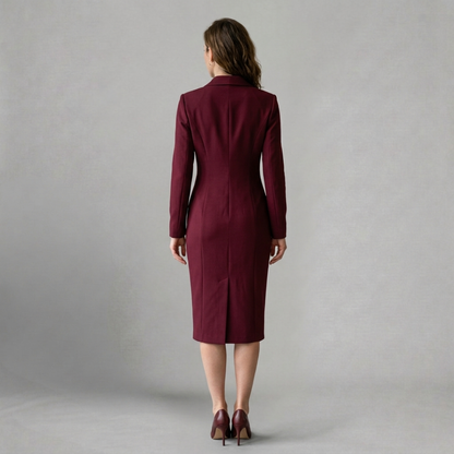 Victoria – Elegant tailored midi dress for refined occasions