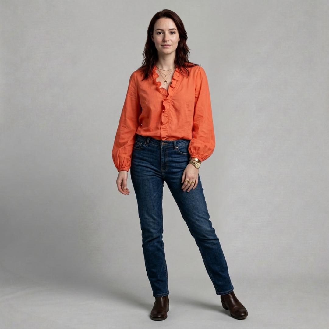 Rose – Romantic ruffle blouse with effortless charm