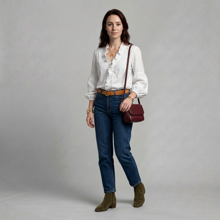 Rose – Romantic ruffle blouse with effortless charm