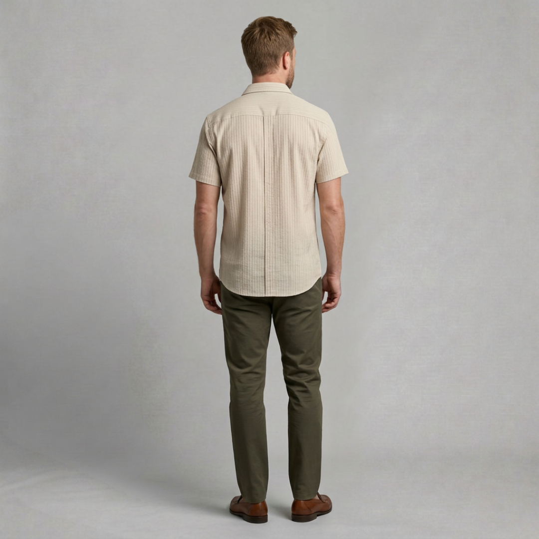 Oliver – Textured short sleeve shirt with refined modern fit