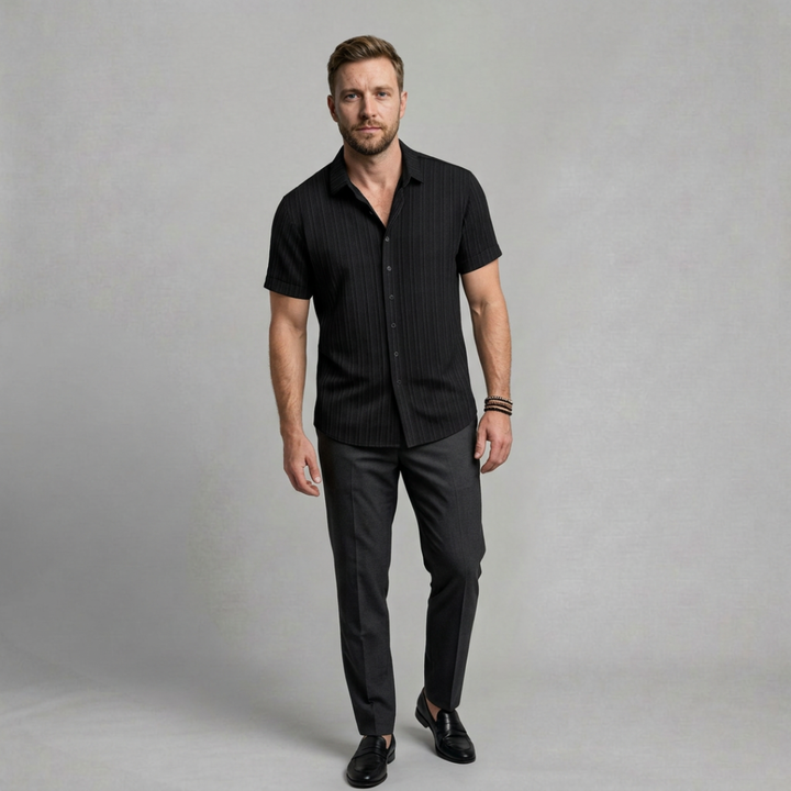 Oliver – Textured short sleeve shirt with refined modern fit