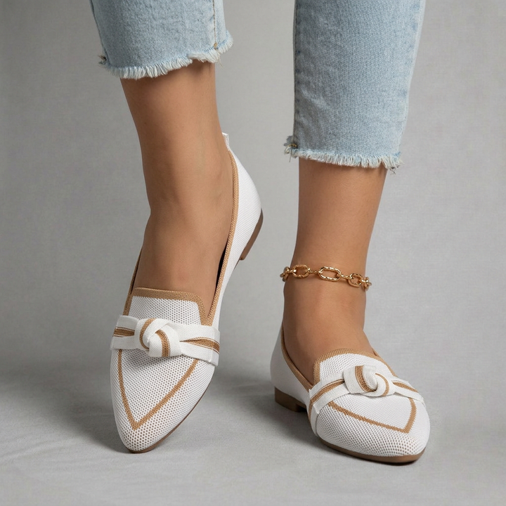 Harriet – Lightweight knitted loafers with elegant bow detail