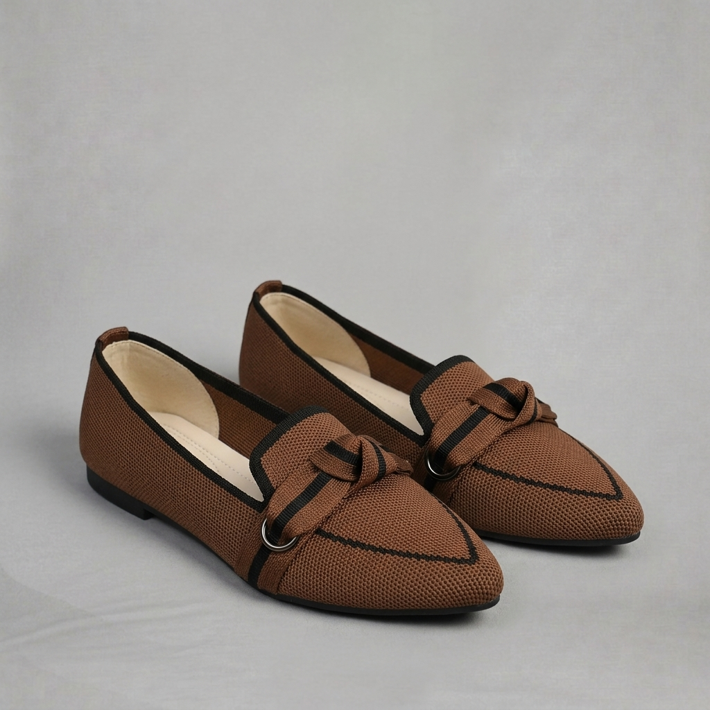 Harriet – Lightweight knitted loafers with elegant bow detail