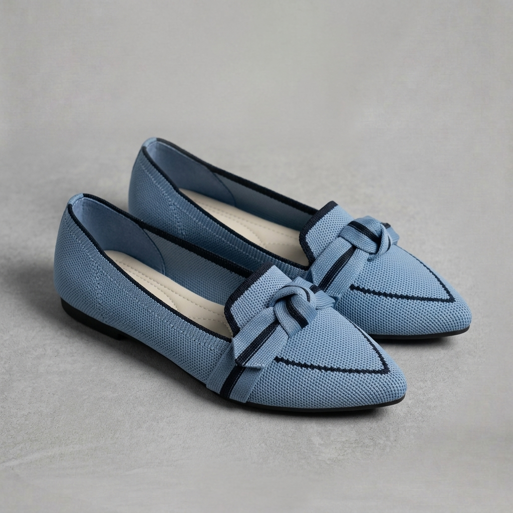 Harriet – Lightweight knitted loafers with elegant bow detail